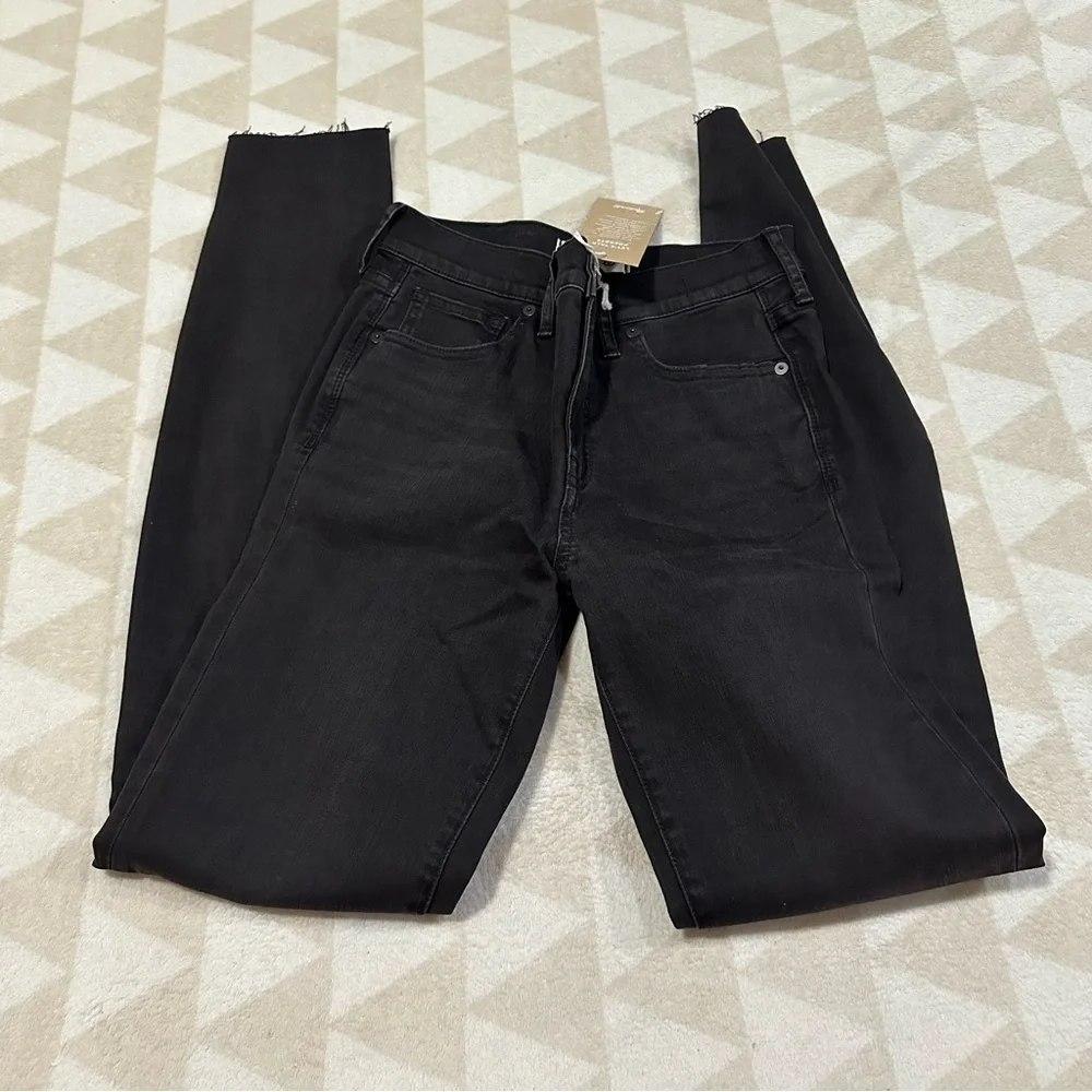 madewell taller 9” high rise skinny jeans Black Sea stretch 27 tall - Picture 5 of 8